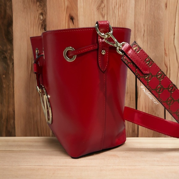 Valentino By Mario Valentino Karl Forever Red Made In Italy Genuine Leather NWT - Picture 6 of 15